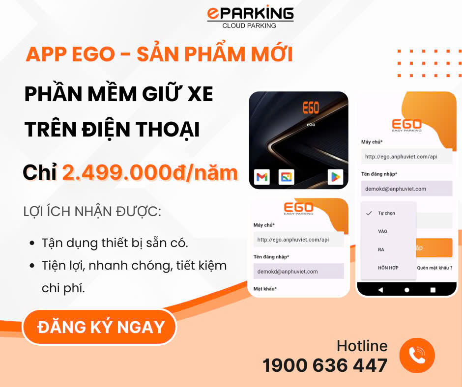 App Ego - Phần mềm giữ xe trên điện thoại eParking